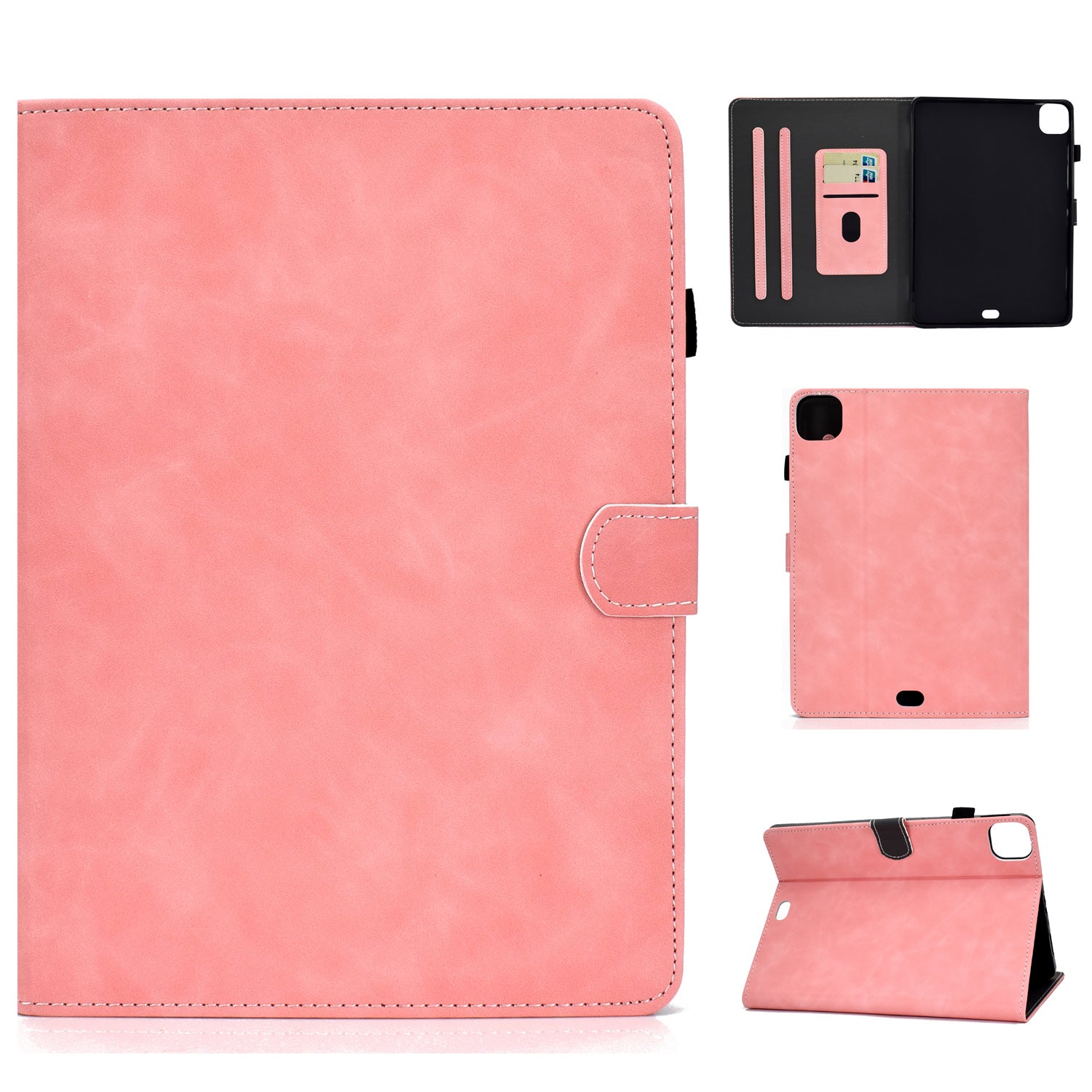 Solid Color Card Slots Stand Flip Leather Protective Shell for iPad Pro 11-inch (2020) / iPad Pro 11-inch (2018)