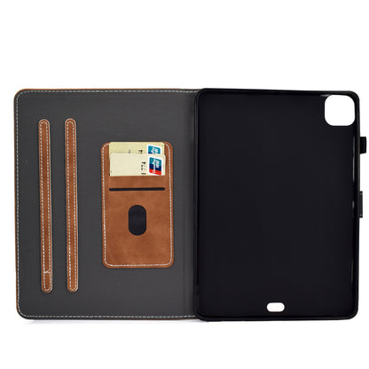Solid Color Card Slots Stand Flip Leather Protective Shell for iPad Pro 11-inch (2020) / iPad Pro 11-inch (2018)