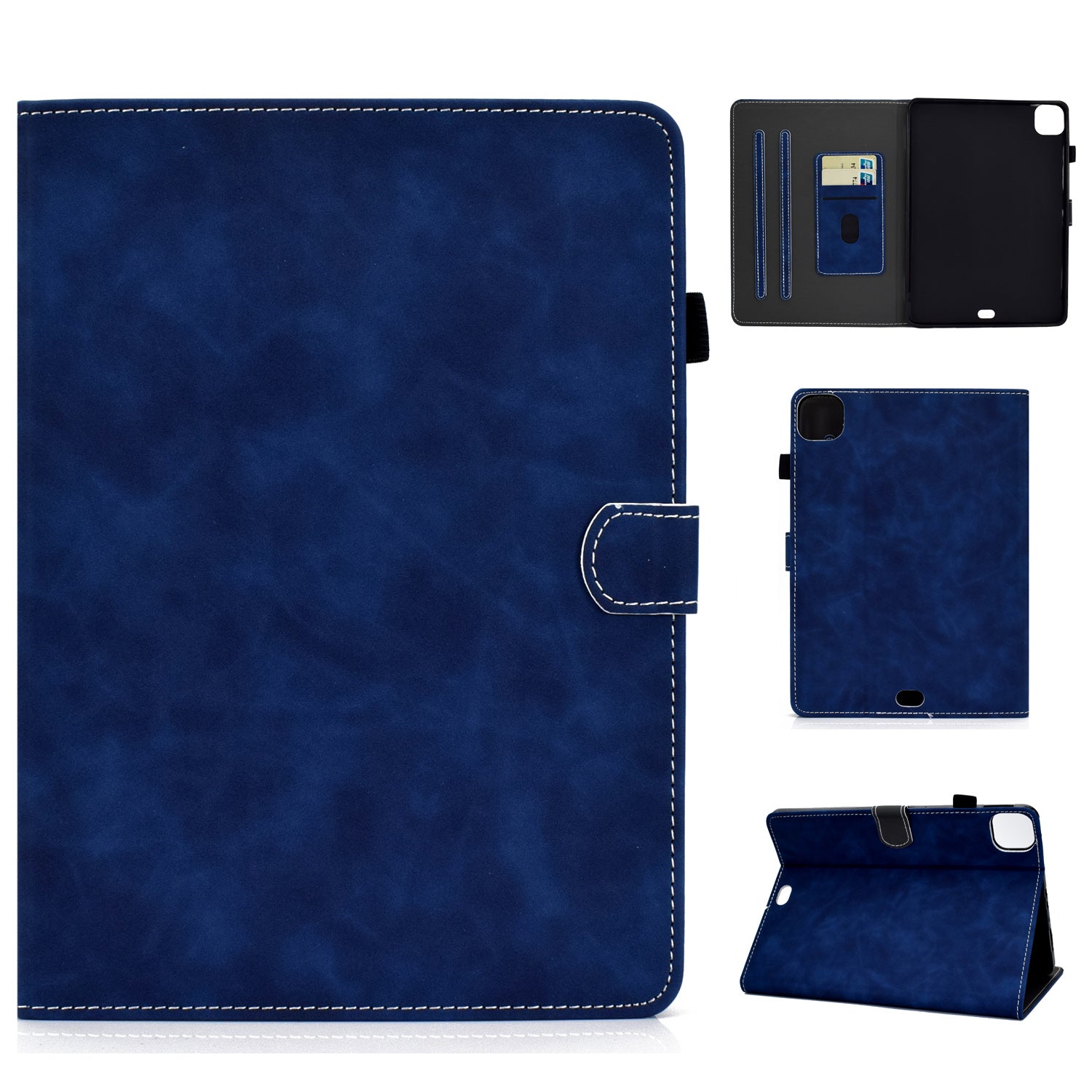 Solid Color Card Slots Stand Flip Leather Protective Shell for iPad Pro 11-inch (2020) / iPad Pro 11-inch (2018)