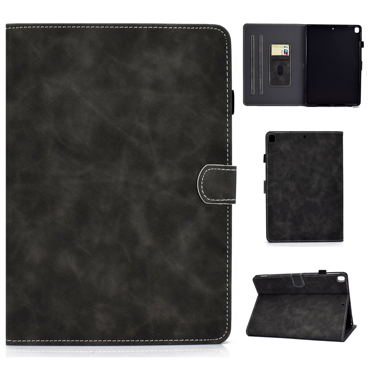 Solid Color Card Slots Stand Flip Leather Protective Cover for iPad 10.2 (2021)/(2020)/(2019) / iPad Air 10.5 inch (2019)