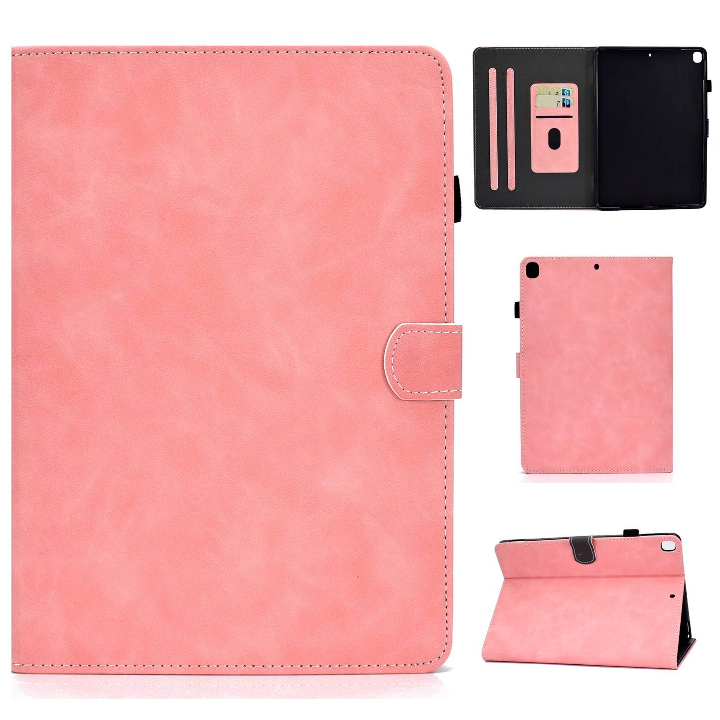 Solid Color Card Slots Stand Flip Leather Protective Cover for iPad 10.2 (2021)/(2020)/(2019) / iPad Air 10.5 inch (2019)