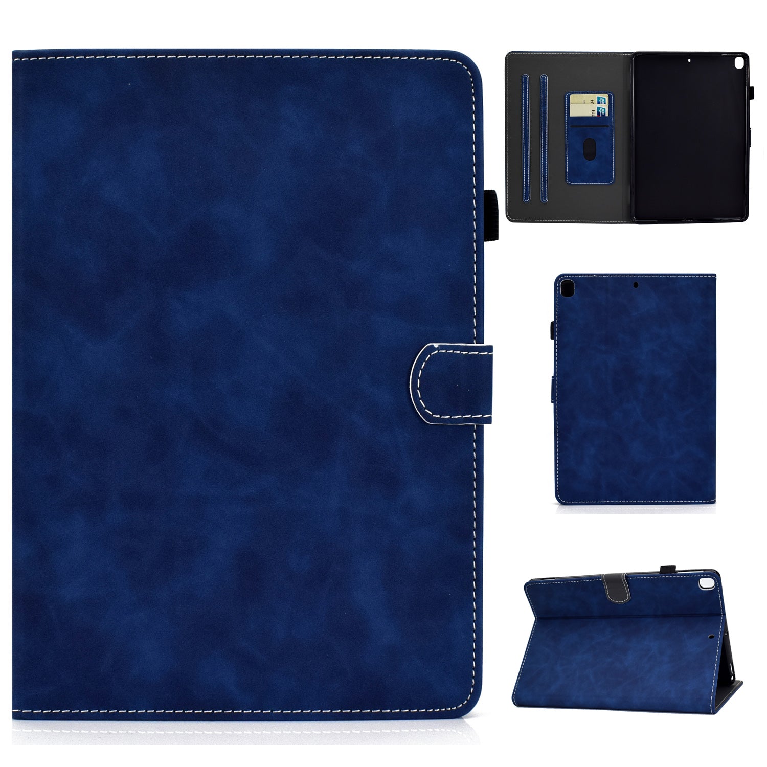 Solid Color Card Slots Stand Flip Leather Protective Cover for iPad 10.2 (2021)/(2020)/(2019) / iPad Air 10.5 inch (2019)