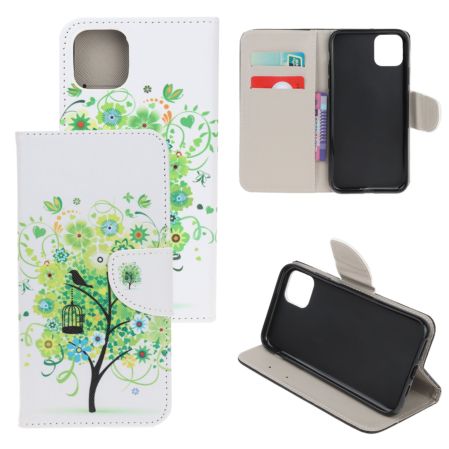 Cross Texture Pattern Printing Wallet Leather Cover Casing for iPhone 12 Pro 6.1-inch