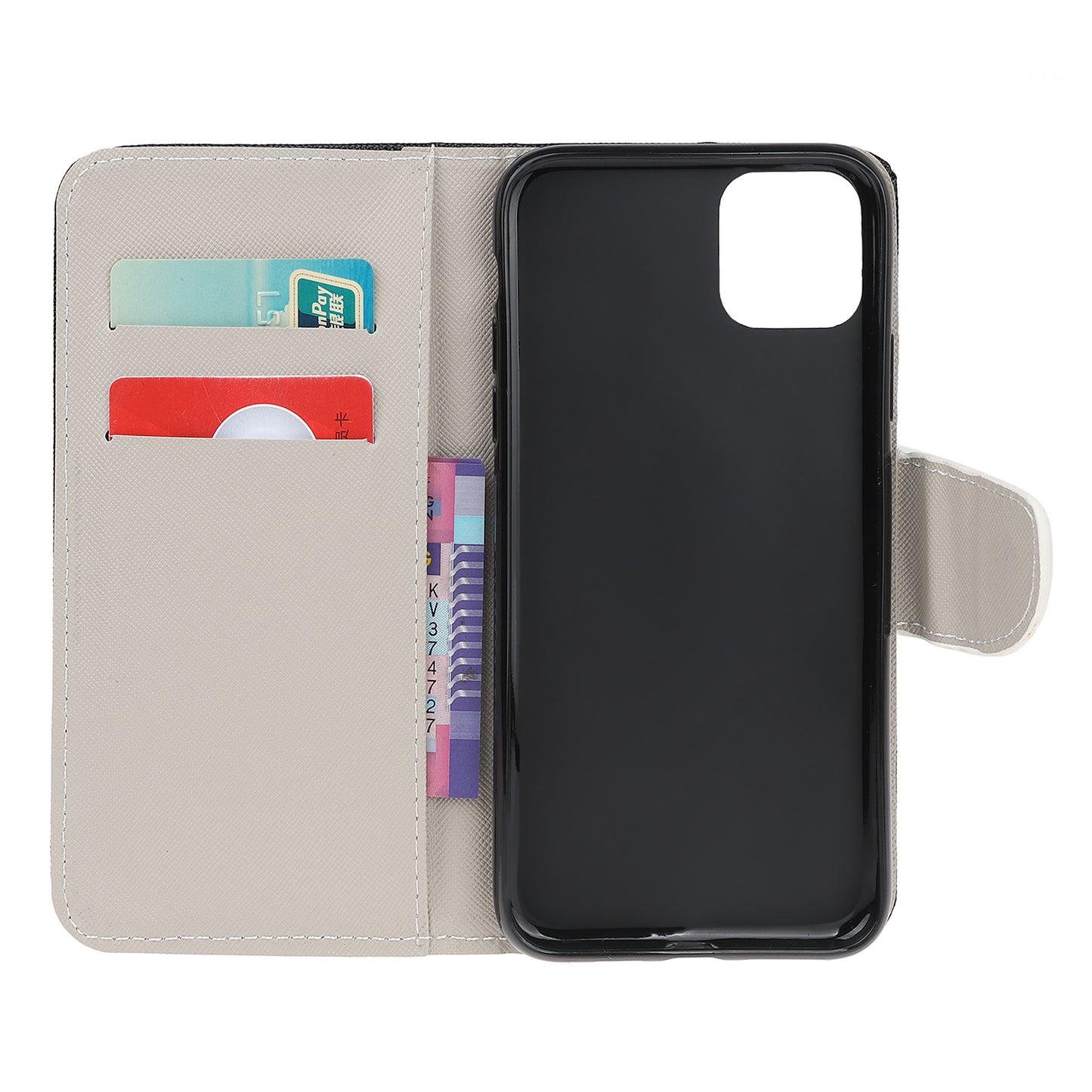 Cross Texture Pattern Printing Wallet Leather Cover Casing for iPhone 12 Pro 6.1-inch