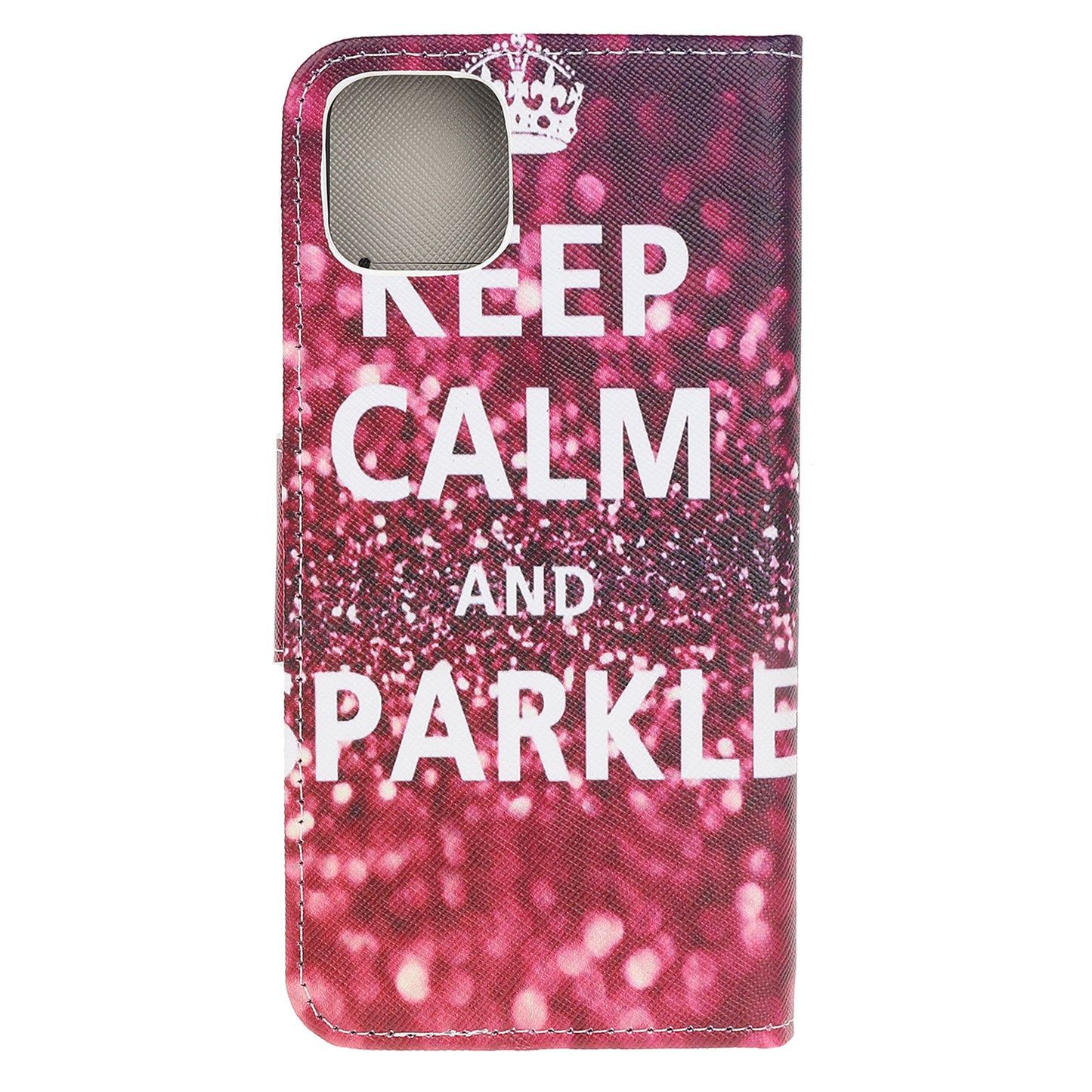 Cross Texture Pattern Printing Wallet Leather Cover Casing for iPhone 12 Pro 6.1-inch