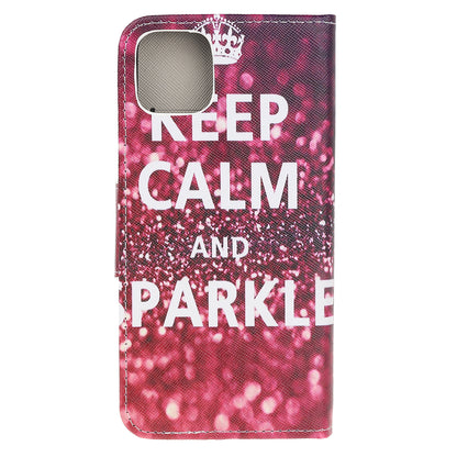 Cross Texture Pattern Printing Wallet Leather Cover Casing for iPhone 12 Pro 6.1-inch