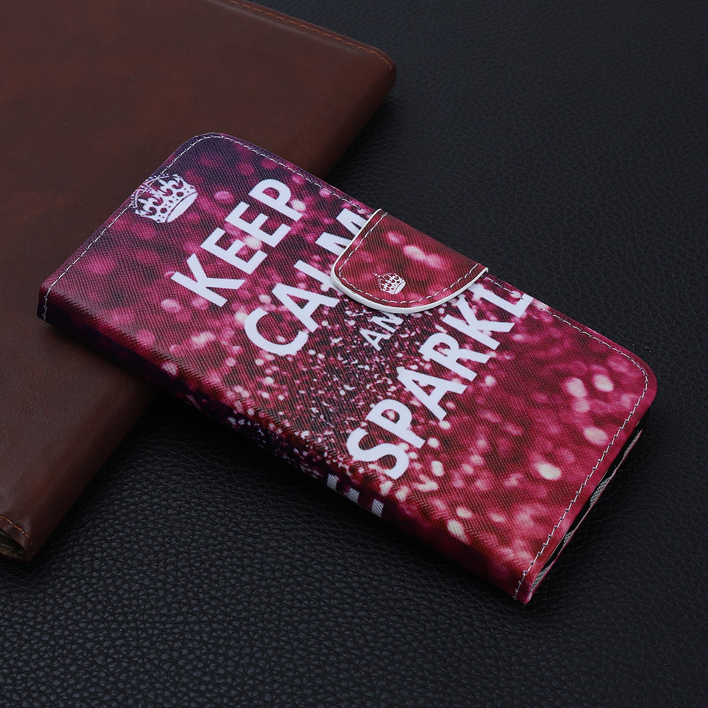 Cross Texture Pattern Printing Wallet Leather Cover Casing for iPhone 12 Pro 6.1-inch