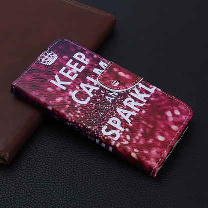 Cross Texture Pattern Printing Wallet Leather Cover Casing for iPhone 12 Pro 6.1-inch