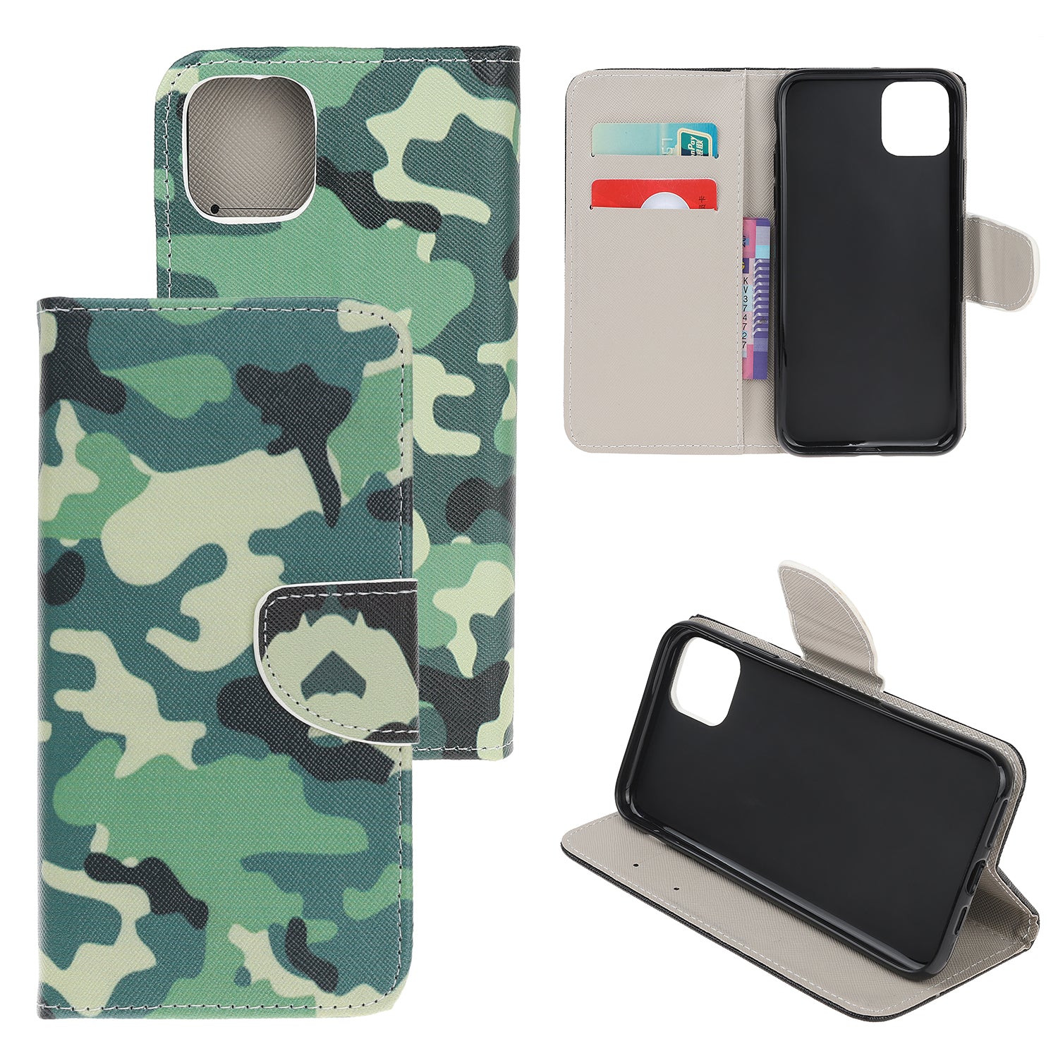 Cross Texture Pattern Printing Wallet Leather Cover Casing for iPhone 12 Pro 6.1-inch