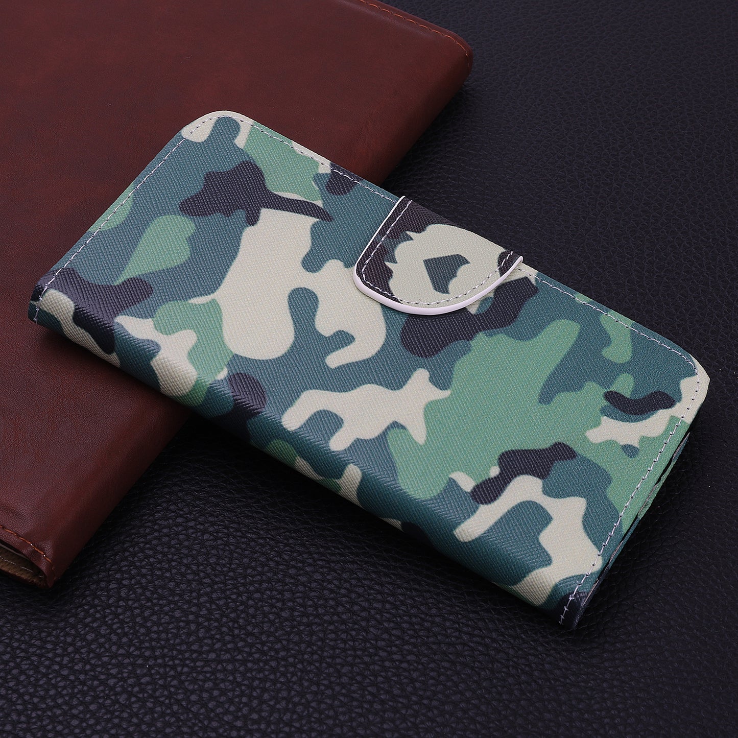 Cross Texture Pattern Printing Wallet Leather Cover Casing for iPhone 12 Pro 6.1-inch