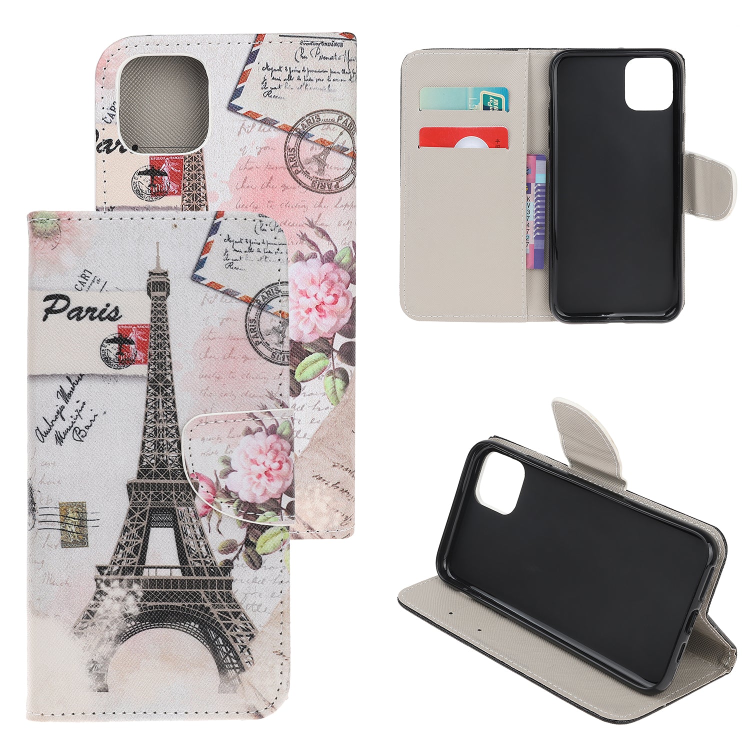 Cross Texture Pattern Printing Wallet Leather Cover Casing for iPhone 12 Pro 6.1-inch
