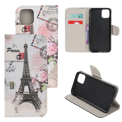 Cross Texture Pattern Printing Wallet Leather Cover Casing for iPhone 12 Pro 6.1-inch