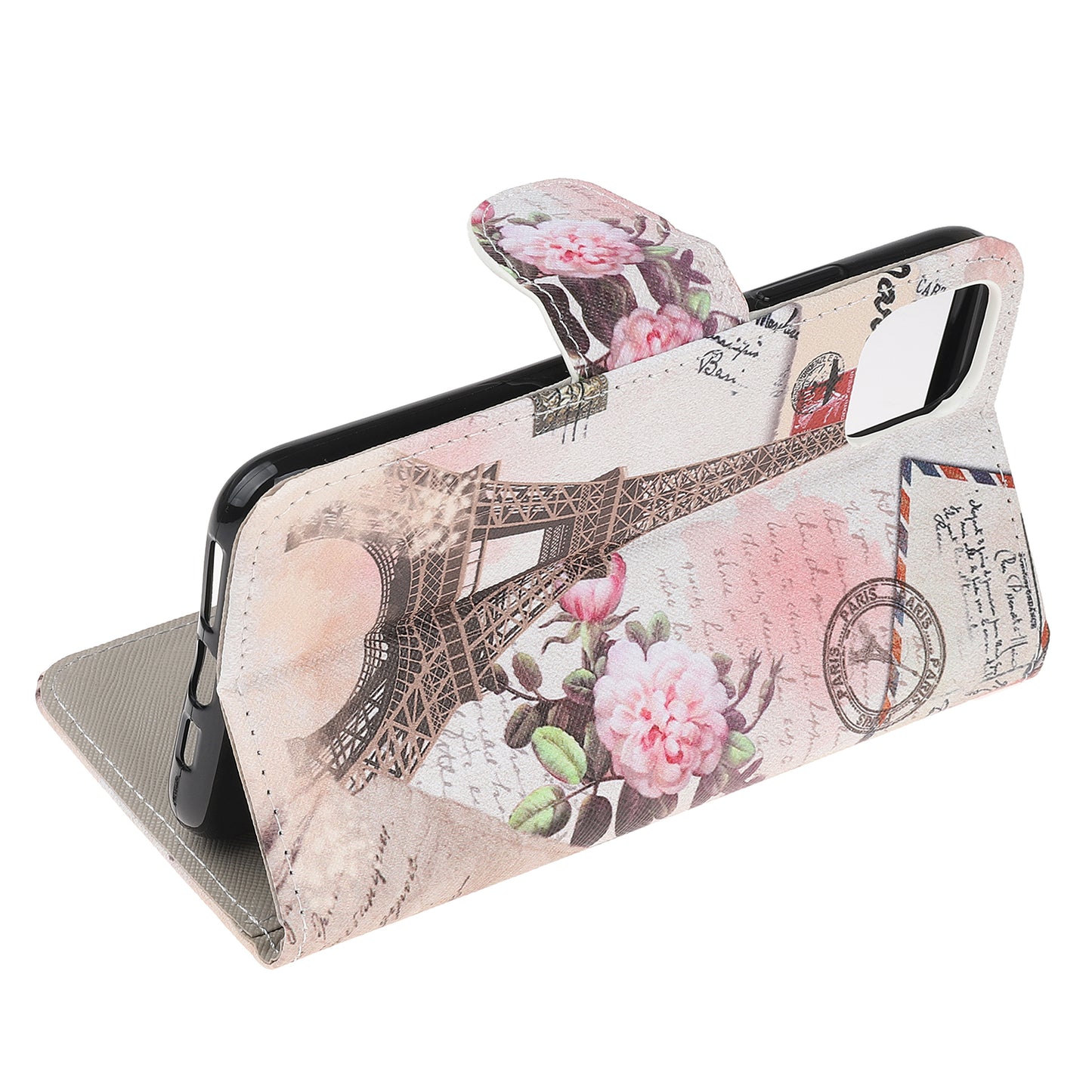 Cross Texture Pattern Printing Wallet Leather Cover Casing for iPhone 12 Pro 6.1-inch