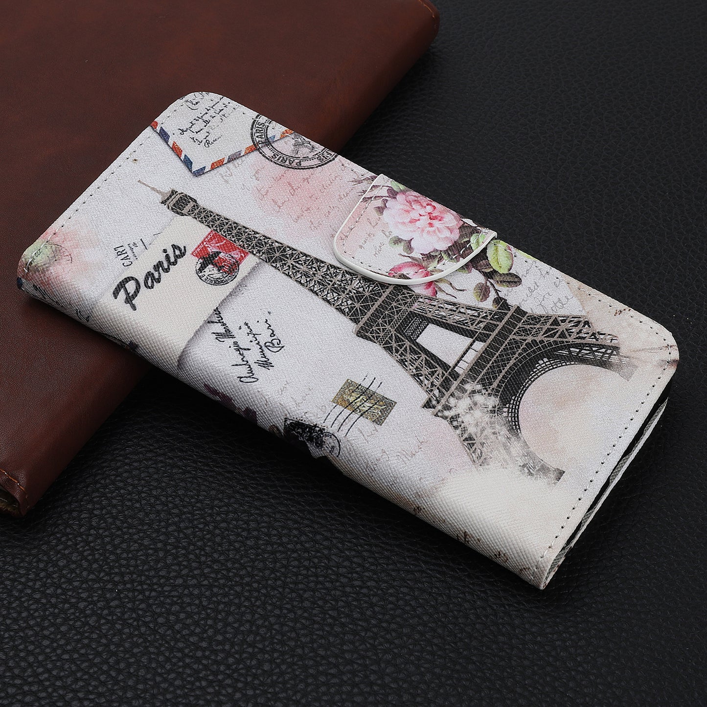 Cross Texture Pattern Printing Wallet Leather Cover Casing for iPhone 12 Pro 6.1-inch