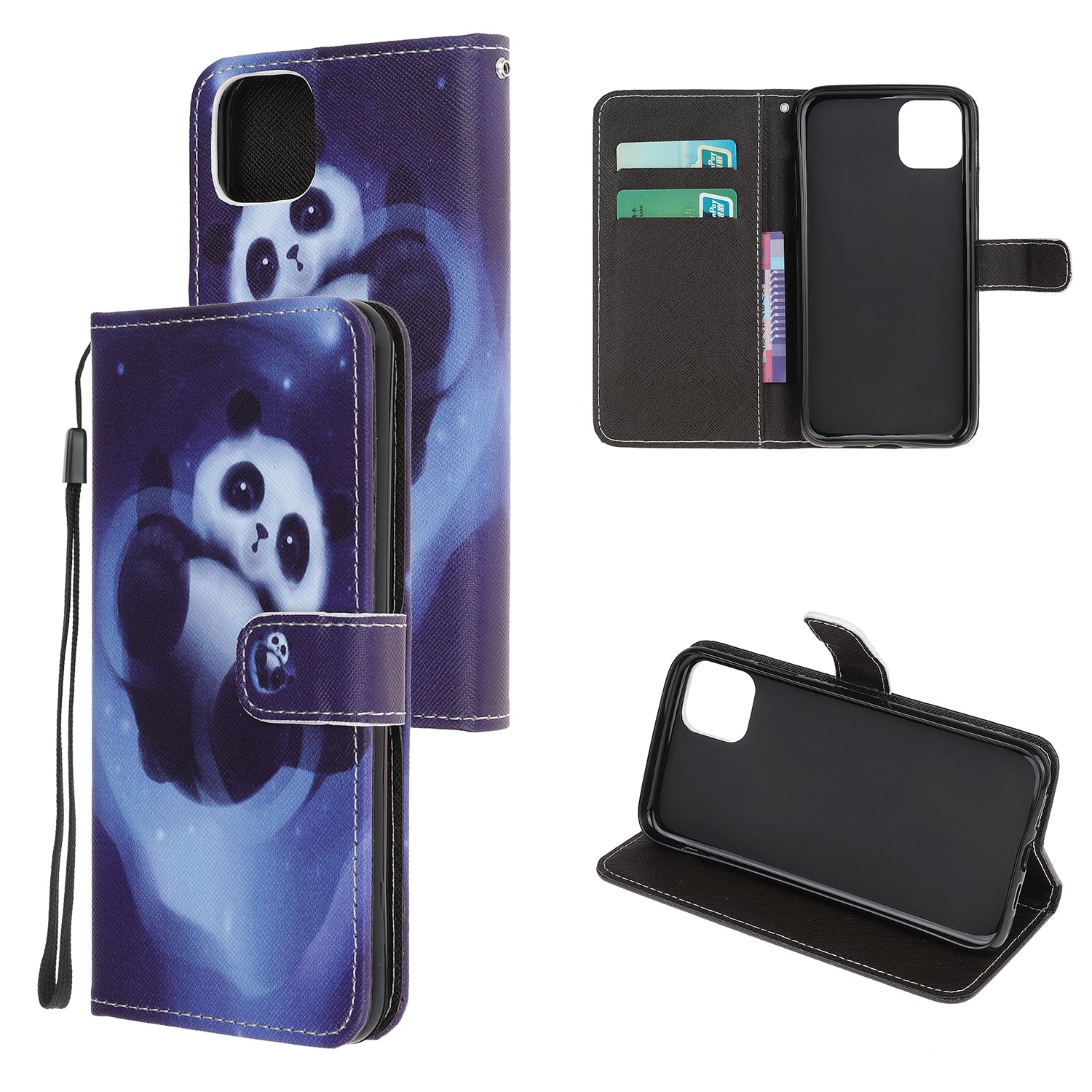 Cross Texture Pattern Printing Wallet Leather Phone Casing for iPhone 12 mini 5.4 inch