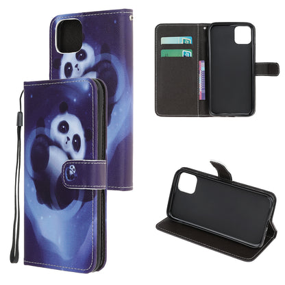 Cross Texture Pattern Printing Wallet Leather Phone Casing for iPhone 12 mini 5.4 inch