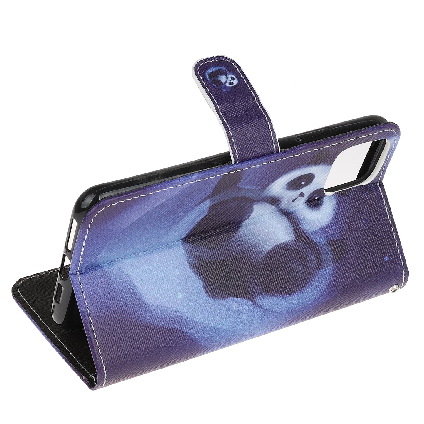 Cross Texture Pattern Printing Wallet Leather Phone Casing for iPhone 12 mini 5.4 inch