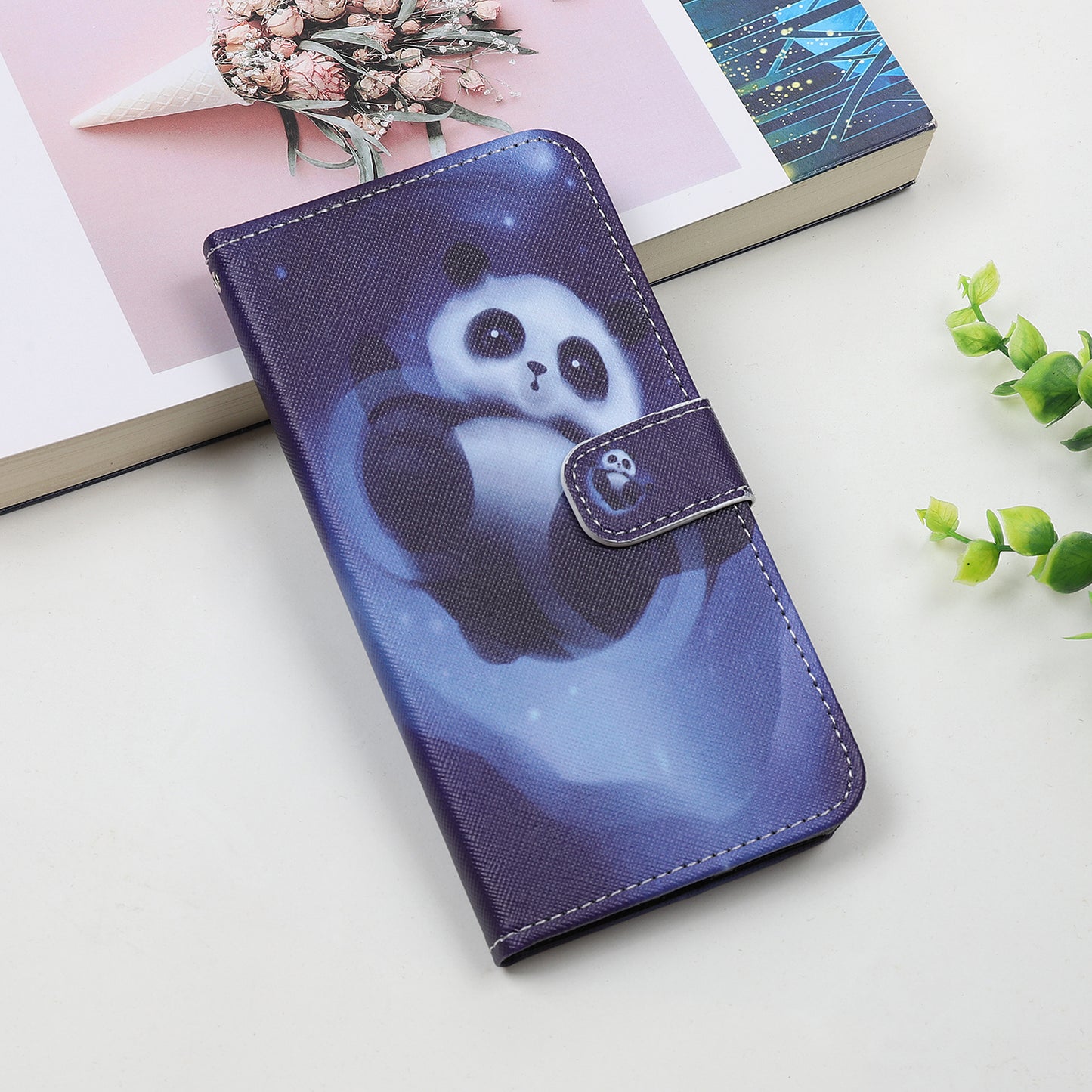 Cross Texture Pattern Printing Wallet Leather Phone Casing for iPhone 12 mini 5.4 inch
