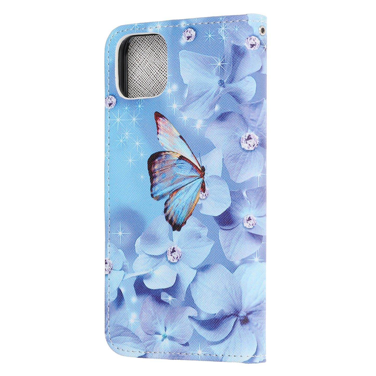 Cross Texture Pattern Printing Wallet Leather Phone Casing for iPhone 12 mini 5.4 inch