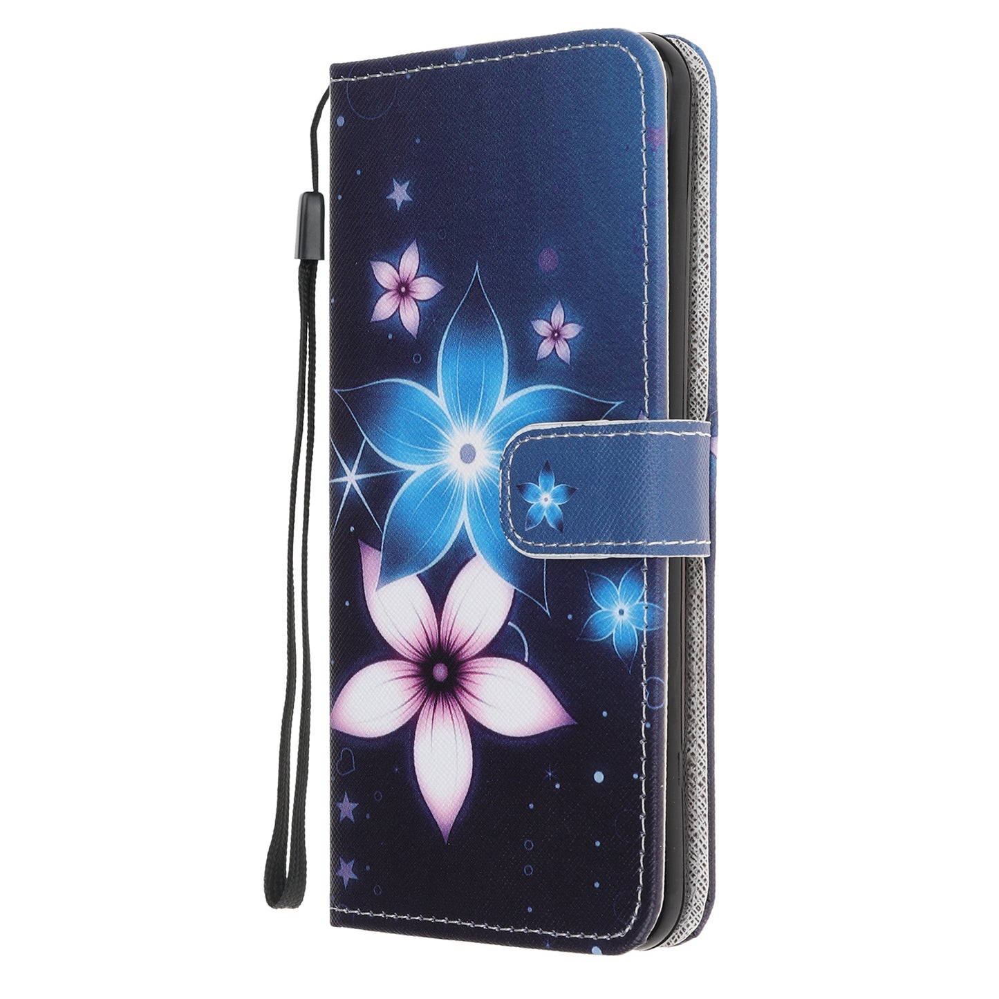 Cross Texture Pattern Printing Wallet Leather Phone Casing for iPhone 12 mini 5.4 inch