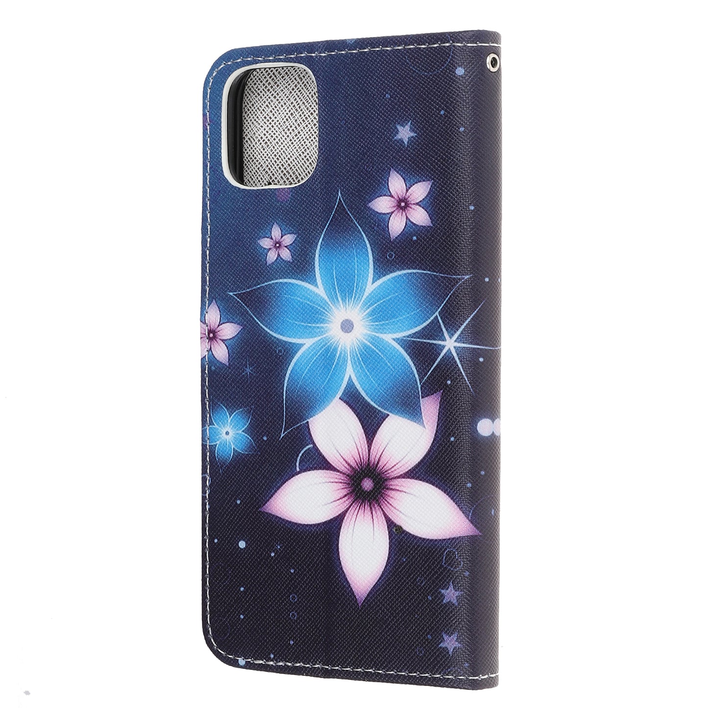 Cross Texture Pattern Printing Wallet Leather Phone Casing for iPhone 12 mini 5.4 inch