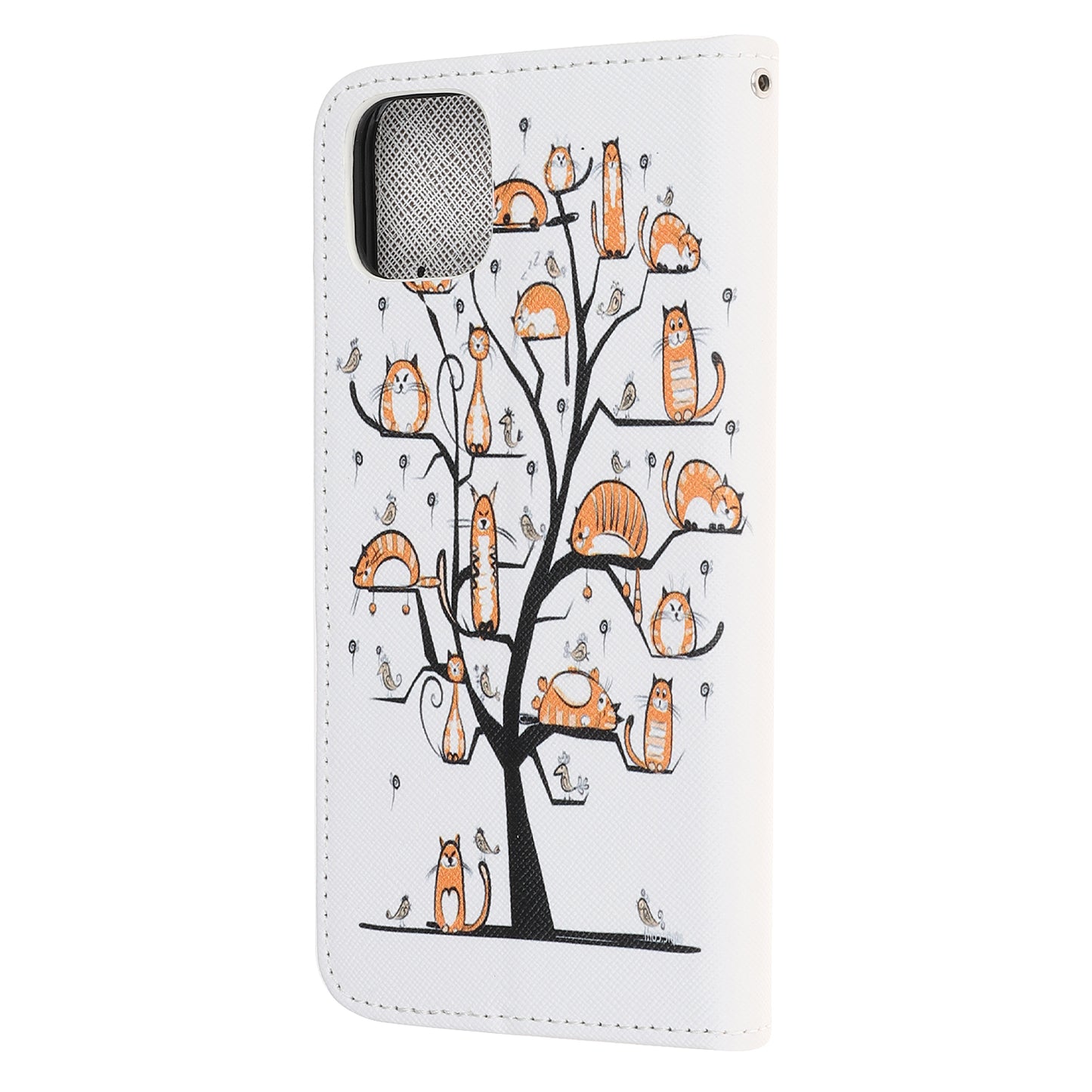 Cross Texture Pattern Printing Wallet Leather Phone Casing for iPhone 12 mini 5.4 inch