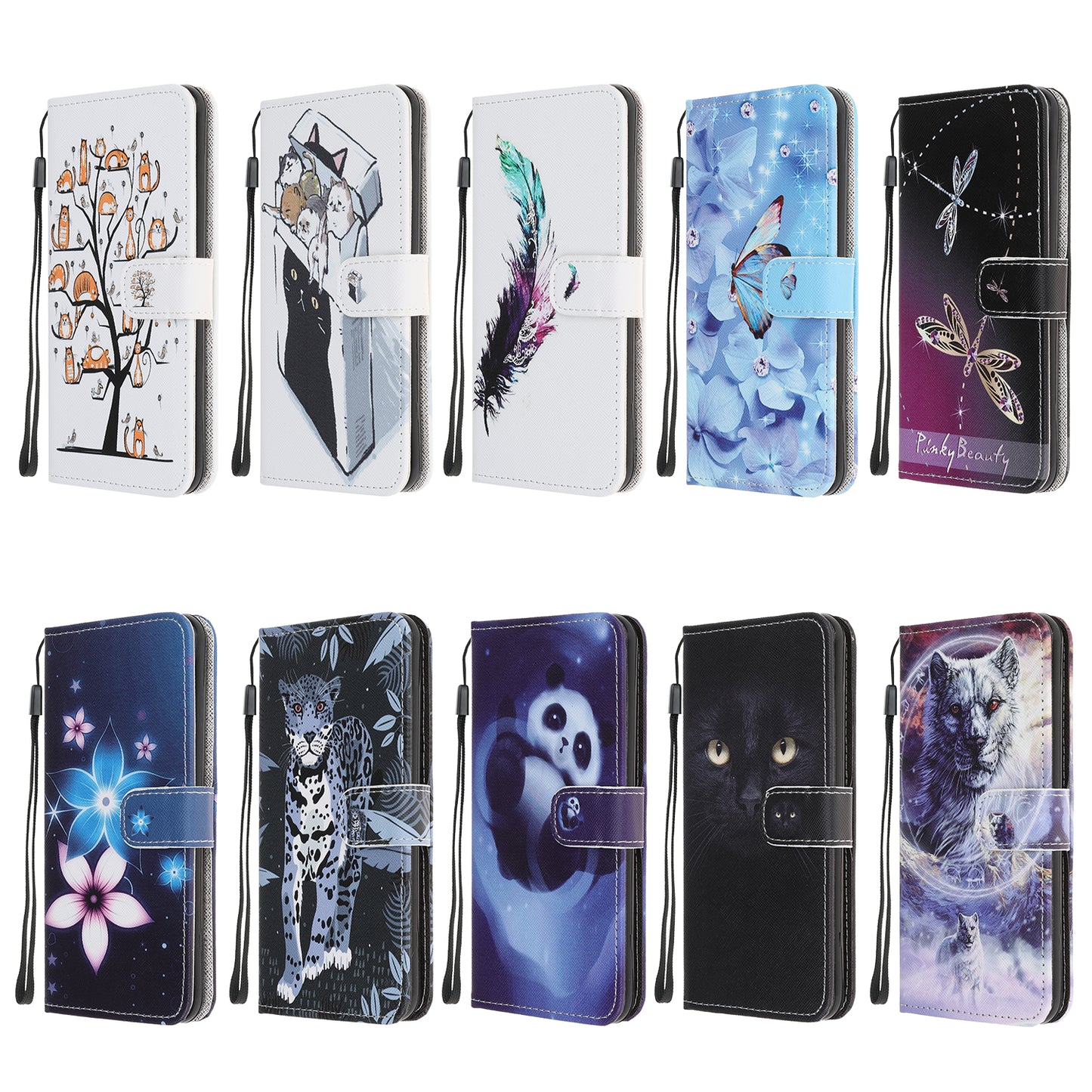 Printing Style Cross Skin Leather Protective Cover with Strap for iPhone 12 Pro 6.1 inch