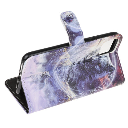 Printing Style Cross Skin Leather Protective Cover with Strap for iPhone 12 Pro 6.1 inch