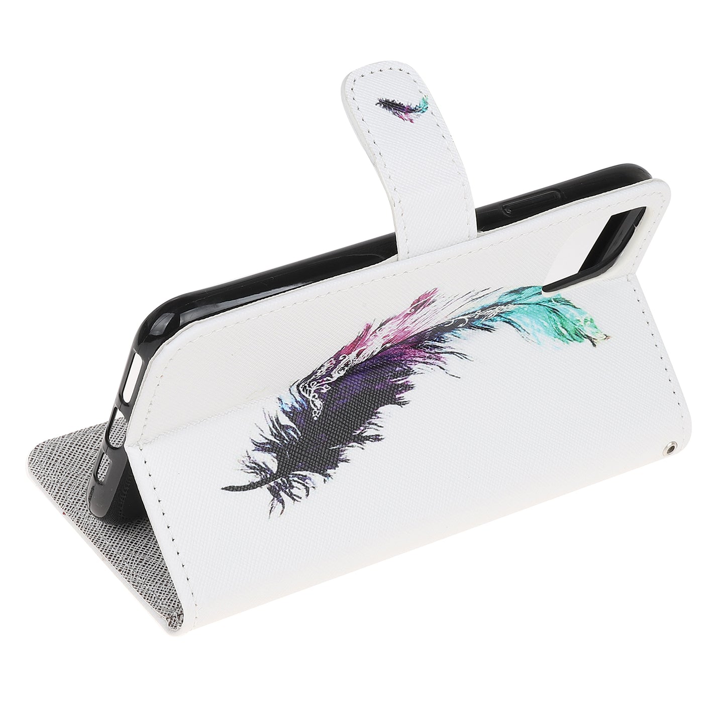 Printing Style Cross Skin Leather Protective Cover with Strap for iPhone 12 Pro 6.1 inch