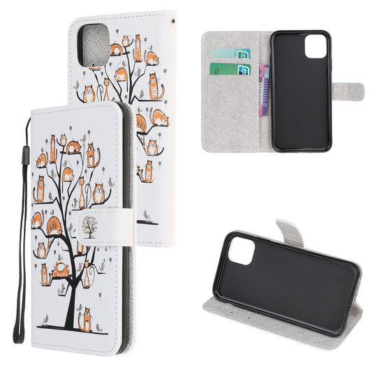 Printing Style Cross Skin Leather Protective Cover with Strap for iPhone 12 Pro 6.1 inch