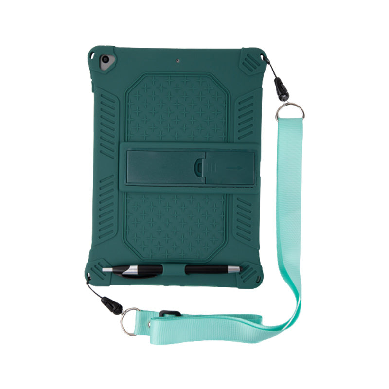 Kickstand PC Soft Silicone Case with Hanging Rope for iPad 10.2 (2021)/(2020)/(2019)/Air 10.5 inch (2019)