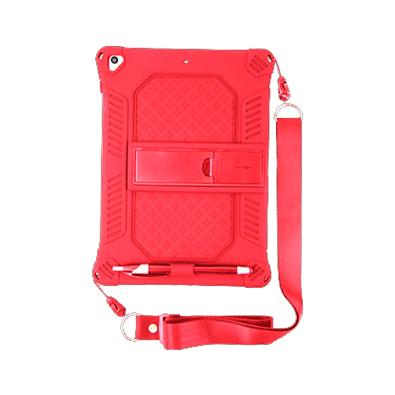 Kickstand PC Soft Silicone Case with Hanging Rope for iPad 10.2 (2021)/(2020)/(2019)/Air 10.5 inch (2019)