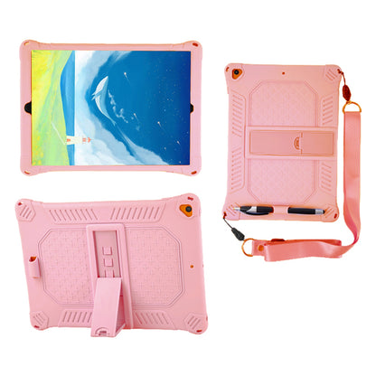 Kickstand PC Soft Silicone Case with Hanging Rope for iPad 10.2 (2021)/(2020)/(2019)/Air 10.5 inch (2019)