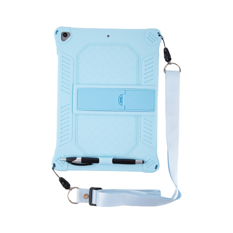 Kickstand PC Soft Silicone Case with Hanging Rope for iPad 10.2 (2021)/(2020)/(2019)/Air 10.5 inch (2019)