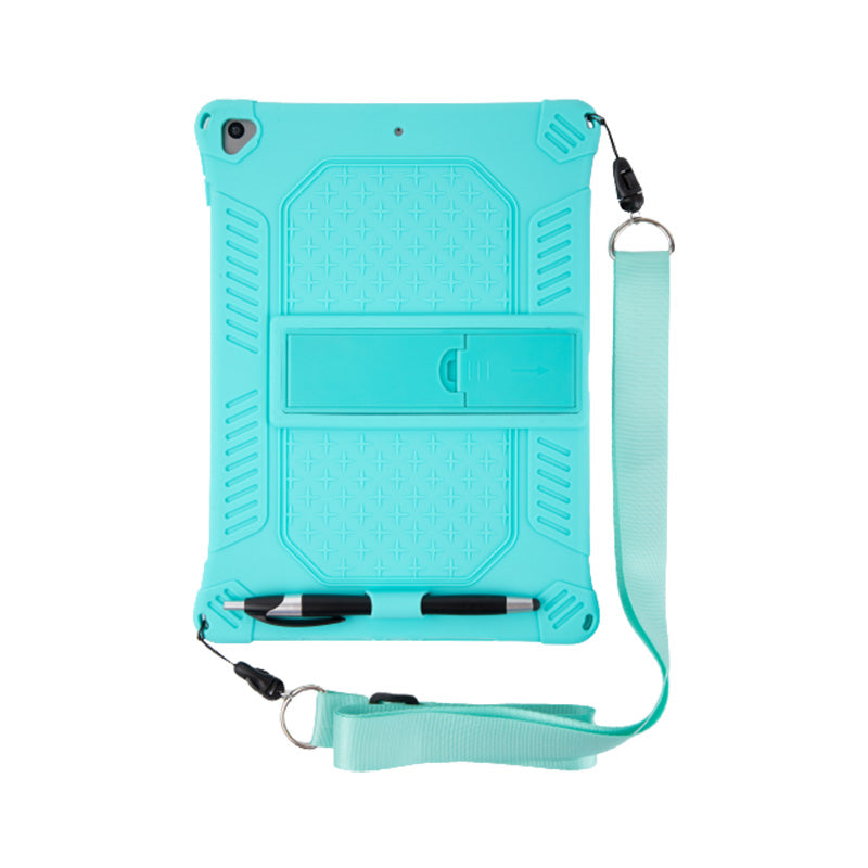 Kickstand PC Soft Silicone Case with Hanging Rope for iPad 10.2 (2021)/(2020)/(2019)/Air 10.5 inch (2019)