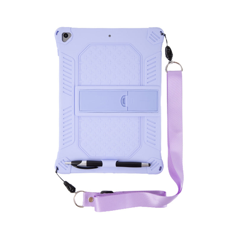 Kickstand PC Soft Silicone Case with Hanging Rope for iPad 10.2 (2021)/(2020)/(2019)/Air 10.5 inch (2019)
