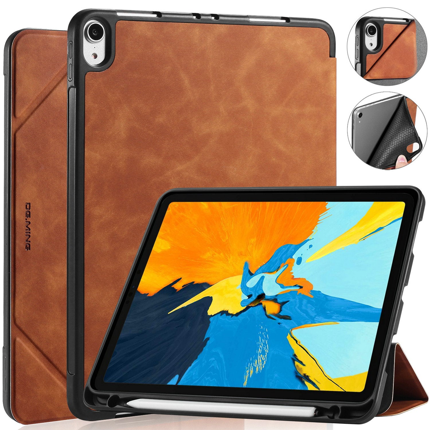 DG.MING See Series Auto Wake & Sleep Leather Protective Case for Apple iPad Air (2020)/Air (2022)/Pro 11-inch (2018)