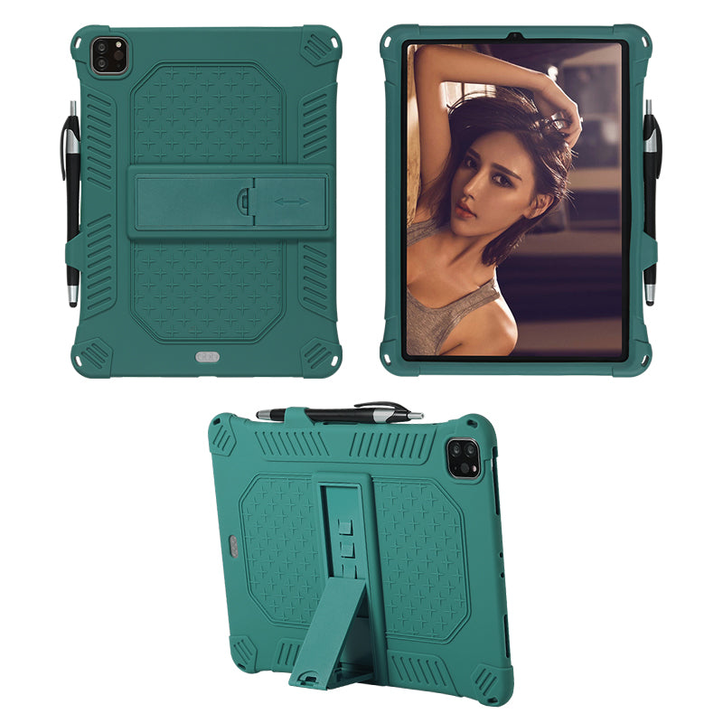 Kickstand PC Soft Silicone Case with Lanyard for iPad Air (2020)/Air (2022)/Pro 11-inch (2021)(2020)(2018)