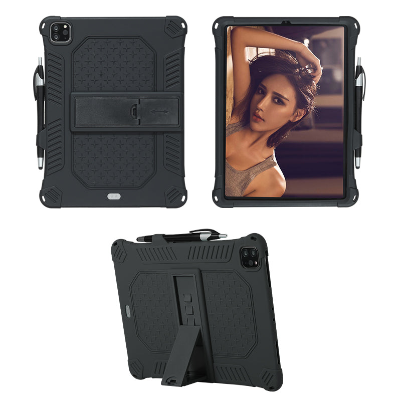 Kickstand PC Soft Silicone Case with Lanyard for iPad Air (2020)/Air (2022)/Pro 11-inch (2021)(2020)(2018)
