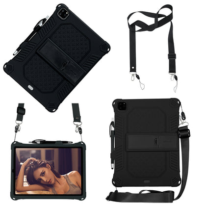 Kickstand PC Soft Silicone Case with Lanyard for iPad Air (2020)/Air (2022)/Pro 11-inch (2021)(2020)(2018)