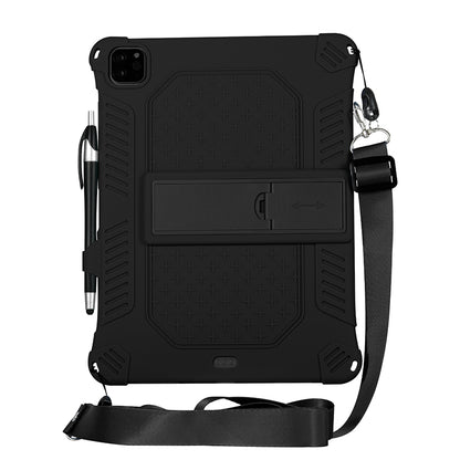 Kickstand PC Soft Silicone Case with Lanyard for iPad Air (2020)/Air (2022)/Pro 11-inch (2021)(2020)(2018)