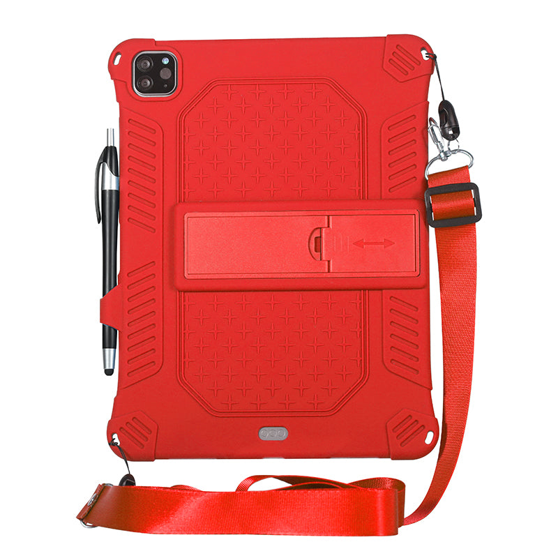 Kickstand PC Soft Silicone Case with Lanyard for iPad Air (2020)/Air (2022)/Pro 11-inch (2021)(2020)(2018)