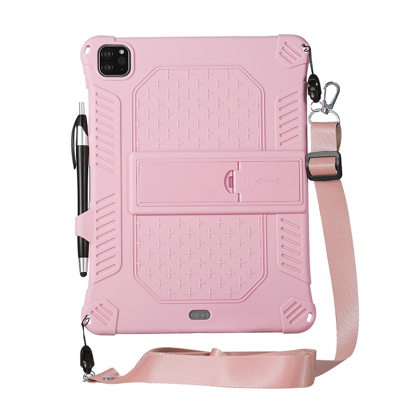 Kickstand PC Soft Silicone Case with Lanyard for iPad Air (2020)/Air (2022)/Pro 11-inch (2021)(2020)(2018)