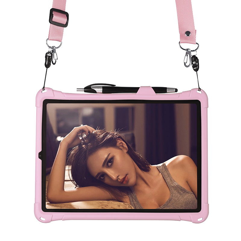 Kickstand PC Soft Silicone Case with Lanyard for iPad Air (2020)/Air (2022)/Pro 11-inch (2021)(2020)(2018)