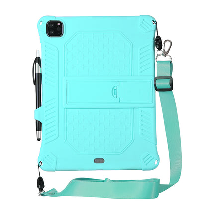 Kickstand PC Soft Silicone Case with Lanyard for iPad Air (2020)/Air (2022)/Pro 11-inch (2021)(2020)(2018)