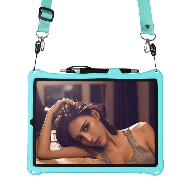 Kickstand PC Soft Silicone Case with Lanyard for iPad Air (2020)/Air (2022)/Pro 11-inch (2021)(2020)(2018)