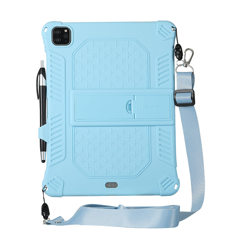 Kickstand PC Soft Silicone Case with Lanyard for iPad Air (2020)/Air (2022)/Pro 11-inch (2021)(2020)(2018)