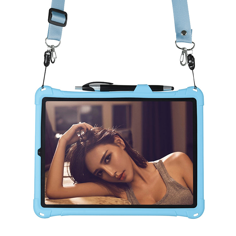 Kickstand PC Soft Silicone Case with Lanyard for iPad Air (2020)/Air (2022)/Pro 11-inch (2021)(2020)(2018)