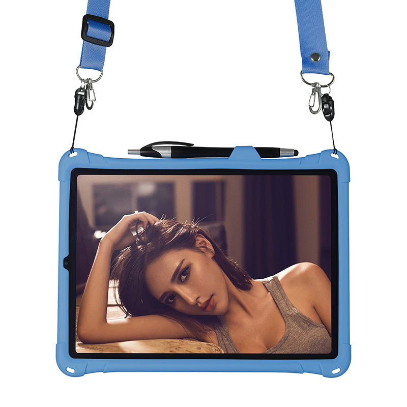 Kickstand PC Soft Silicone Case with Lanyard for iPad Air (2020)/Air (2022)/Pro 11-inch (2021)(2020)(2018)