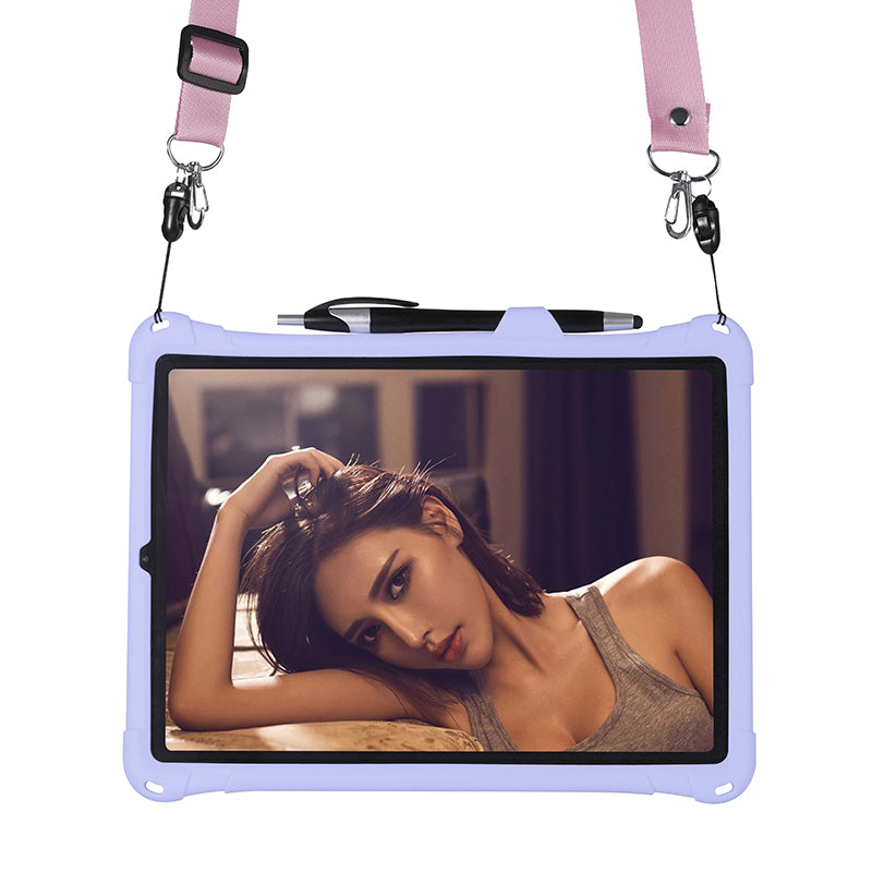 Kickstand PC Soft Silicone Case with Lanyard for iPad Air (2020)/Air (2022)/Pro 11-inch (2021)(2020)(2018)